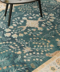 Outdoor rug vintage - Valenca Sera green - close up, thumbnail