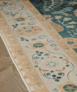 Outdoor rug vintage - Valenca Sera green - close up, thumbnail