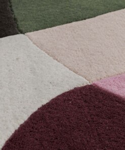 Round wool rug - Dune purple - close up, thumbnail Round wool rug - Dune purple - close up, thumbnail