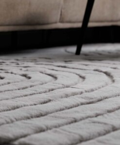 Fluffy rug - Carvy light grey - close up, thumbnail