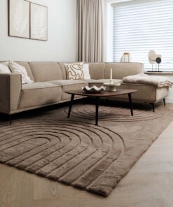 Fluffy rug - Carvy taupe - sfeer