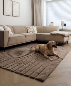 Fluffy rug - Carvy taupe
