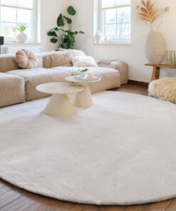 Washable round rug - Clean Prestige cream - sfeer