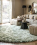 Round velvet rug - Auréa sage green - sfeer, thumbnail