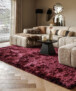 Velvet rug - Auréa burgundy - sfeer, thumbnail