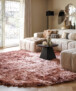 Round velvet rug - Auréa pink - sfeer, thumbnail