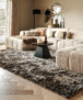 Velvet rug - Auréa taupe - sfeer, thumbnail