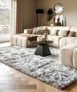 Velvet rug - Auréa silver - sfeer