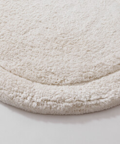 Organic bath mat - Lunja Pebble ivory - close up, thumbnail