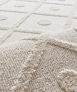 Scandinavian rug - Arc Diamond cream - close up, thumbnail