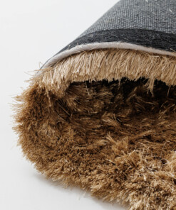 Round velvet rug - Auréa beige - close up, thumbnail