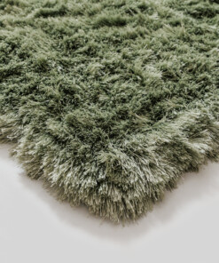 Velvet rug - Auréa sage green - close up, thumbnail