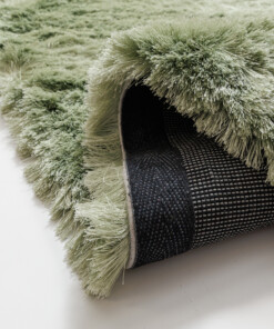 Velvet rug - Auréa sage green - close up, thumbnail