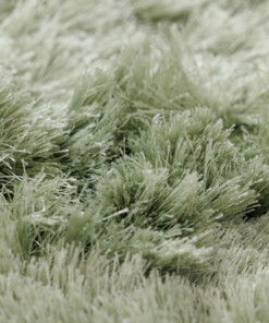 Round velvet rug - Auréa sage green - close up, thumbnail