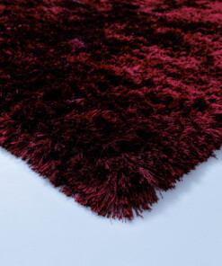 Velvet rug - Auréa burgundy - close up, thumbnail