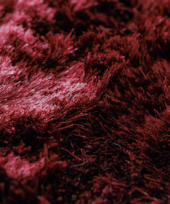 Velvet rug - Auréa burgundy - close up, thumbnail