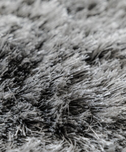Velvet rug - Auréa silver - close up, thumbnail