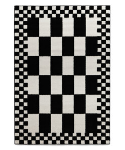 Checkerboard rug - Nivo Maeve white/black - overzicht