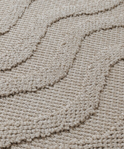Outdoor rug​ - Dunor Ripple beige - close up, thumbnail