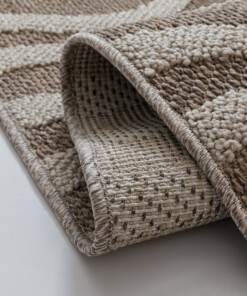 Outdoor rug​ - Dunor Ripple brown/beige - close up