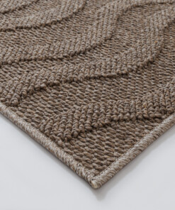 Outdoor rug​ - Dunor Ripple brown - close up, thumbnail