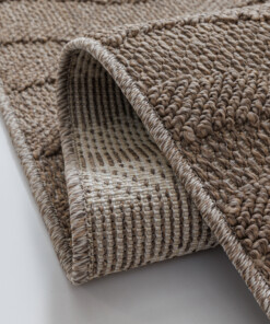 Outdoor rug​ - Dunor Ripple brown - close up