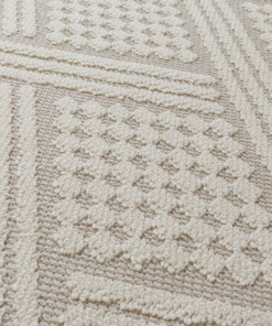 Outdoor jute rug​ - Dunor Vex natural/white - close up, thumbnail