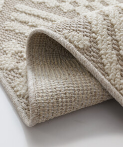 Outdoor jute rug​ - Dunor Vex natural/white - close up, thumbnail