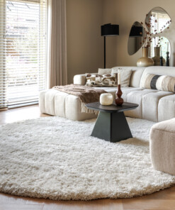 Round shaggy rug​ - Meadow ivory - sfeer