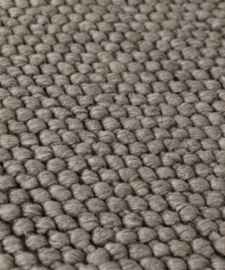 Round wool rug - Løkke sand color - close up, thumbnail