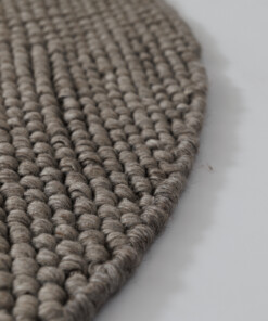 Round wool rug - Løkke sand color - close up
