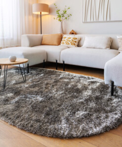 Oval velvet rug - Posh grey - sfeer