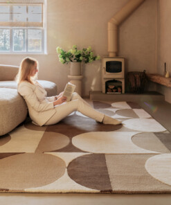 Retro rug - Summit Circles beige - sfeer