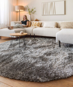 Round velvet rug - Posh grey - sfeer