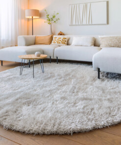 Round velvet rug - Posh light silver - sfeer