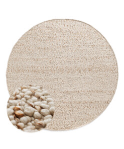 Round wool rug - Bergull ivory/beige - overzicht