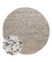 Round wool rug - Bergull ivory/black - overzicht, thumbnail