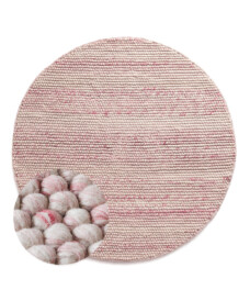Round wool rug - Fjell cream/pink - overzicht, thumbnail