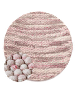 Round wool rug - Fjell cream/pink - overzicht