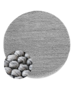Round wool rug - Fjell light grey - overzicht