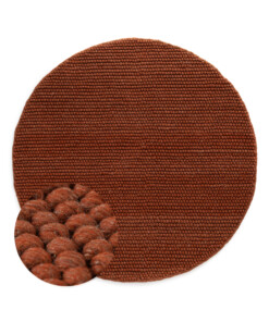 Round wool rug - Fjell terracotta - overzicht