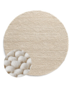 Round wool rug - Fjell white - overzicht