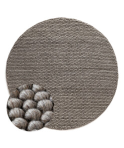 Round wool rug - Fjell sand color - overzicht