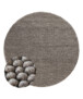 Round wool rug - Fjell sand color - overzicht, thumbnail