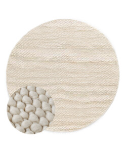 Round wool rug - Løkke ivory - overzicht