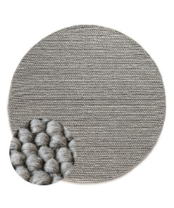 Round wool rug - Løkke light grey - overzicht