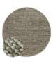 Round wool rug - Løkke olive green - overzicht, thumbnail