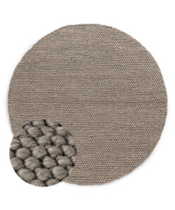 Round wool rug - Løkke sand color - overzicht