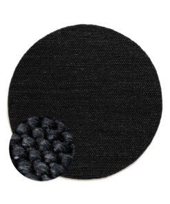 Round wool rug - Løkke black - overzicht