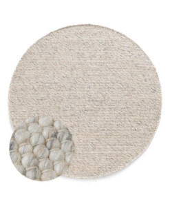 Round wool rug - Silvull beige - overzicht